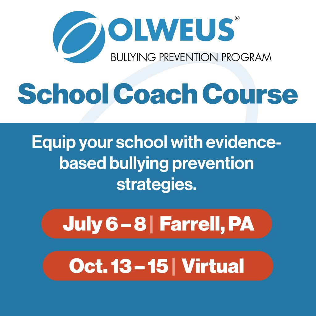 Olweus-Coach-Course-Social-July-Oct OBPP School Coach Course, July 6-8, October 13-15